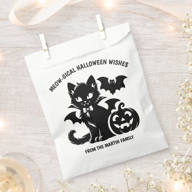 Cat Vampire Meowgical Halloween Wishes Favour Bags (Clipped)