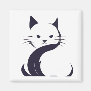 Cat Vector Art Animal Modern Urban Graphic City Magnet