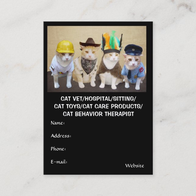 Cat Vet/Hospital/Sitting/Toys/Products/Therapist Business Card (Front)