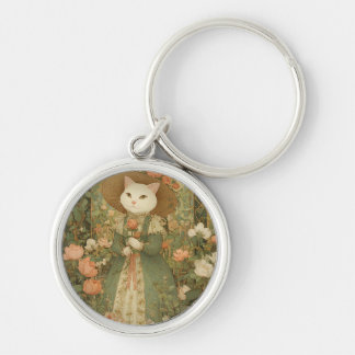 Cat - Victorian Cat Lady Rosewood Key Ring