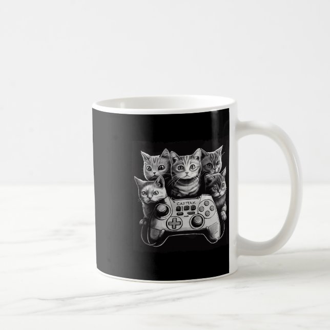 Cat Video Game Controller Squad  Coffee Mug (Right)