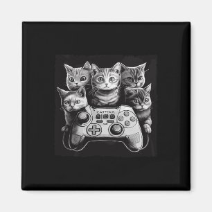 Cat Video Game Controller Squad  Magnet