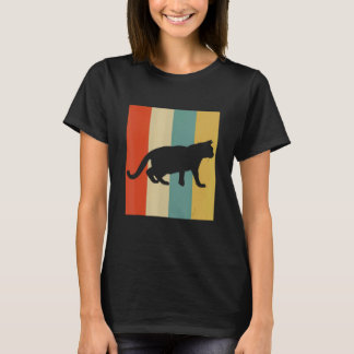 Cat Vintage American Shorthair Cats Silhouette Fel T-Shirt