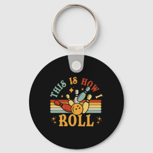 Cat Vintage Bowling-shirt This Is How I Roll Funny Key Ring