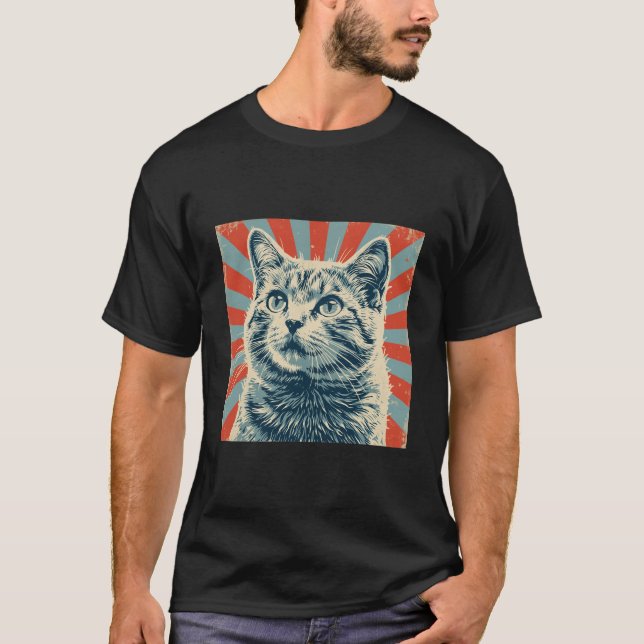 Cat Vintage distressed poster  T-Shirt (Front)