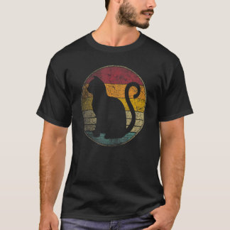 Cat  Vintage Distressed Retro 70s 80s Men Women T-Shirt