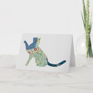 Cat Vintage Floral Card Series 3
