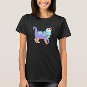 Cat Vintage Groovy Retro Hippie Tie Dye Cat T-Shirt