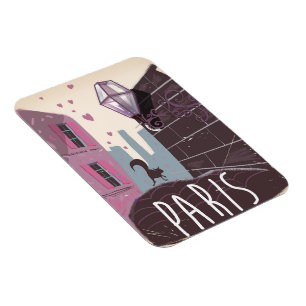 Cat vintage Paris travel poster. Magnet