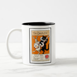 Cat Vintage Poster Ad Retro Design Poster Two-Tone Coffee Mug