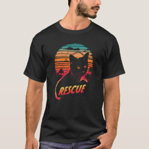 Cat Vintage Sunset Cat Owners Pet Rescue Adoption T-Shirt