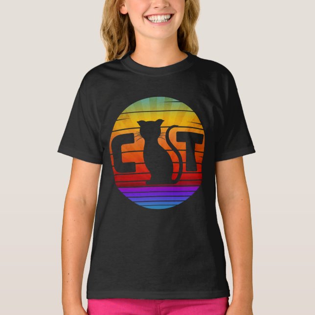 CAT VINTAGE SUNSET T-Shirt (Front)