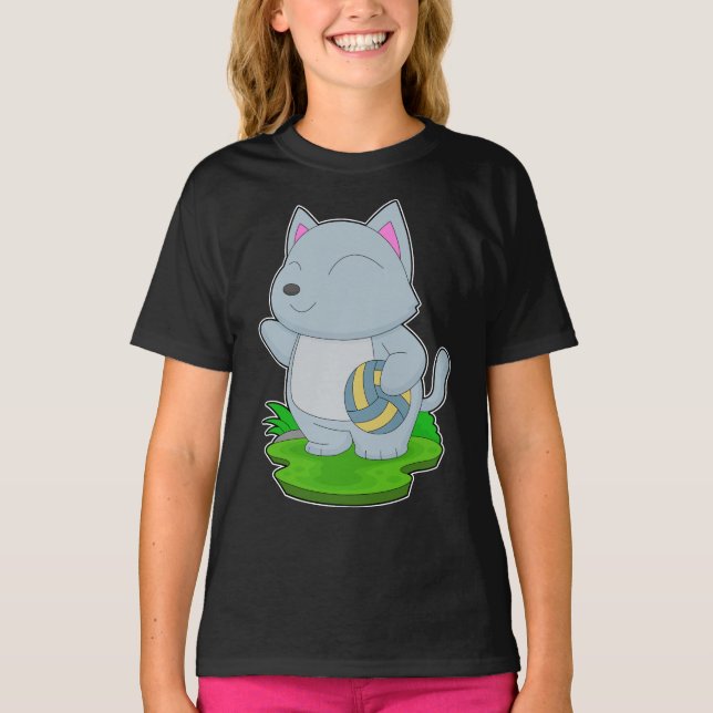 Cat Volleyball player Volleyball T-Shirt (Front)