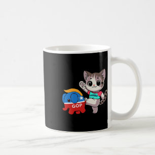 Cat Vs. Gop Elephant - Kamala Harris - Anti Trump Coffee Mug
