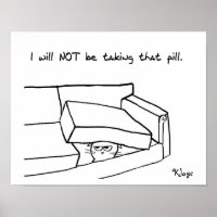 Cat vs Pill - Poster for Vet or Doctor's Office
