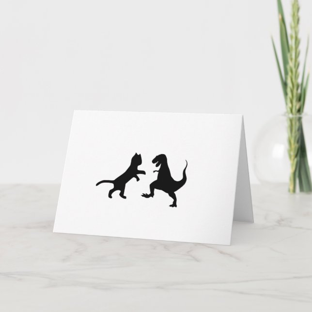 cat vs t-rex card (Front)