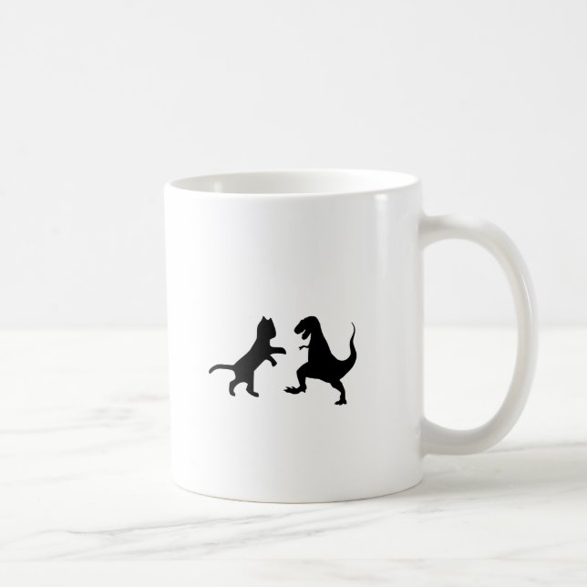 cat vs t-rex coffee mug (Right)