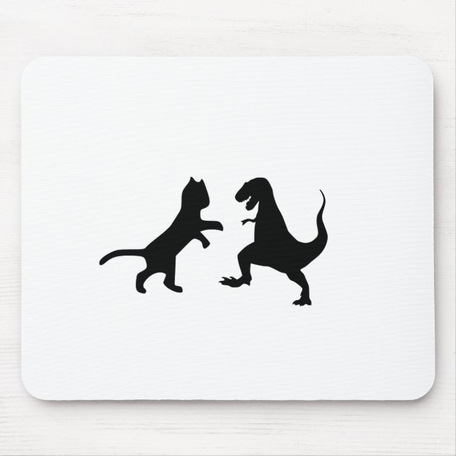 cat vs t-rex mouse mat (Front)