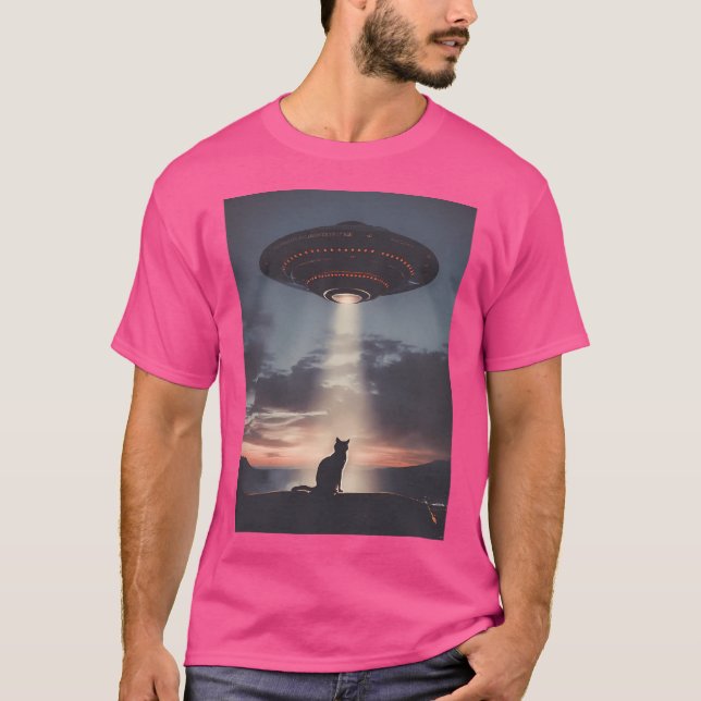 Cat Vs Ufo T-Shirt (Front)