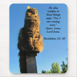 Cat, waiting for Jesus Mouse Mat