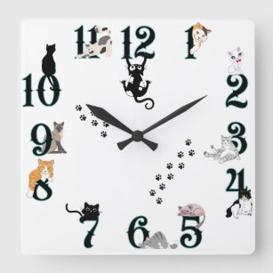 Cat wall clock