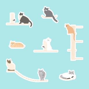 Cat Wall Furniture Sticker Sheet