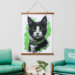 cat wall hangging tapestry art kitten cute kitty