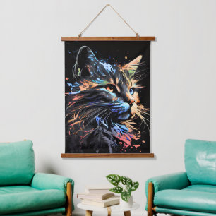 cat wall hangging tapestry art kitten cute kitty i