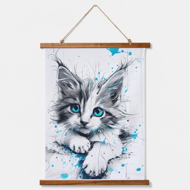 cat wall hanging tapestry kitty (Front)