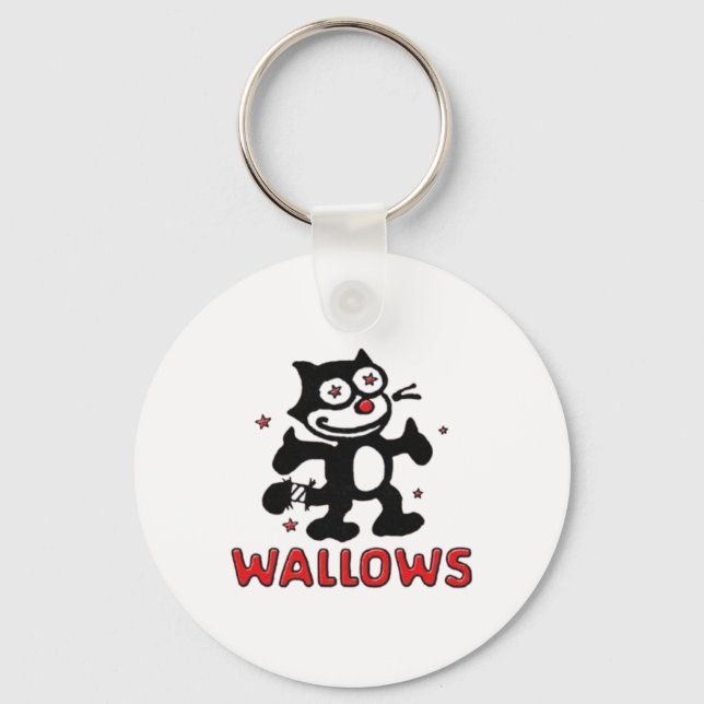 Cat Wallows Sticker  Key Ring (Front)