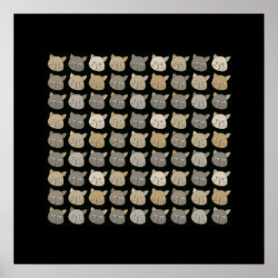 cat walls art poster
