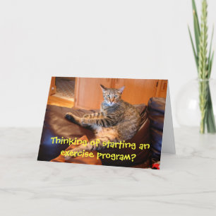 Cat - wanna exercise Birthday card