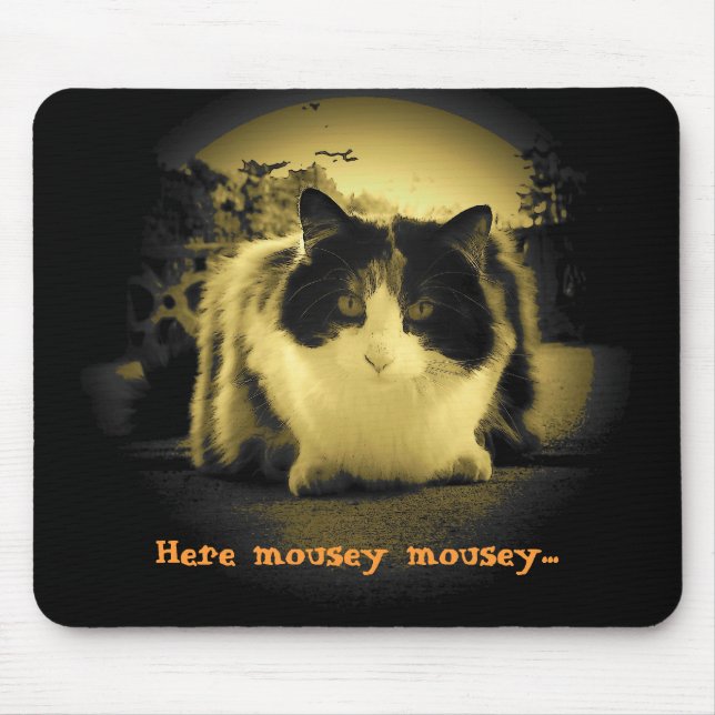 Cat Wants Mice to Come Out and Play Mouse Mat (Front)