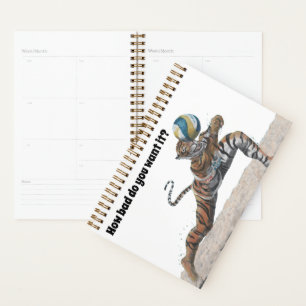 Cat Warrior Beach Volleyball Art Fantasy Planner