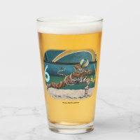 Cat Warrior Playing Volleyball Fantasy Glass Cup