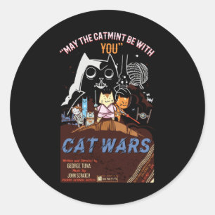 Cat Wars Classic Round Sticker