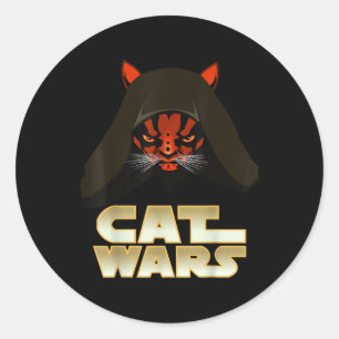 Cat Wars - Funny Cat  Classic Round Sticker