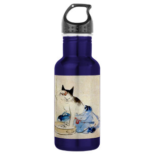 Cat wash her body, Utagawa Hiroshige 532 Ml Water Bottle