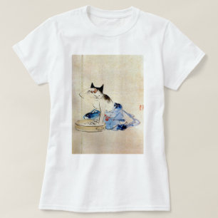 Cat wash her body, Utagawa Hiroshige T-Shirt
