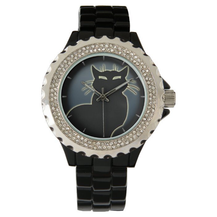 Cat Watch Black Cat Wrist Watch Cat Lover Jewerly Zazzle.co.uk