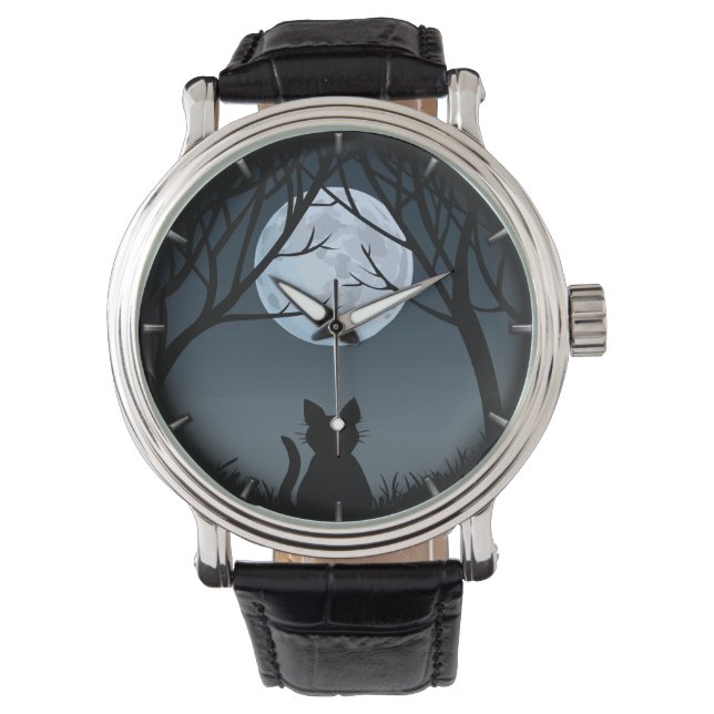 Cat Watch Fat Cat Wrist Watch Cat Lover Jewerly (Front)