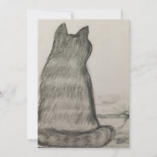 Cat Watching Over Us Thank You Card