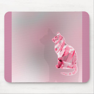 Cat Watercolor Animal for Rainbow Pink Cat Lovers Mouse Mat