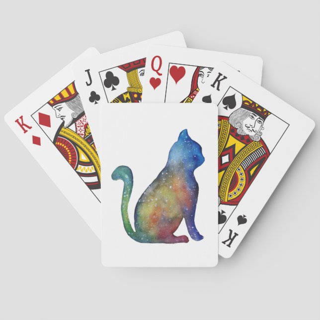 Cat Watercolor Classic Playing Cards (Back)