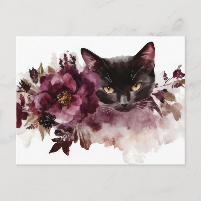 Cat Watercolor Postcard  (Front)