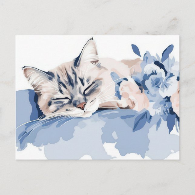 Cat Watercolor Postcard  (Front)