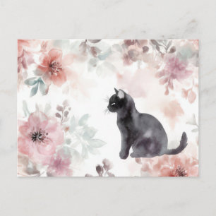 Cat Watercolor Postcard