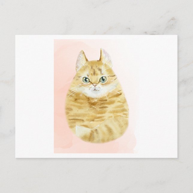 Cat watercolor postcard (Front)