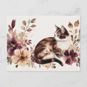 Cat Watercolor Postcard