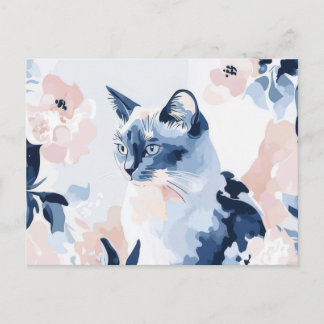Cat Watercolor Postcard